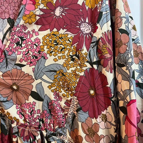 NATURAL LIFE Stella v-neck floral boho mini dress L XL NWT - Picture 4 of 4